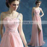 Sexy Long One Shoulder Beaded Nude Mother Evening Dress thumbnail-1