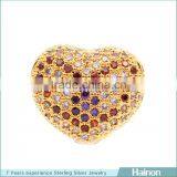 Small Hole Love Shape Beads Pave More Color Zircon for Bracelet Handmade Jewelry thumbnail-1