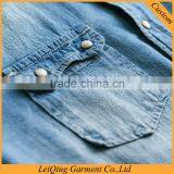 2015 Latest Popular Deep Bule Cowboy Shirts Mens Casual Shirt thumbnail-3