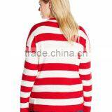 Women Red Sweater Hat Reindeer Pattern Custom Christmas Sweater thumbnail-2