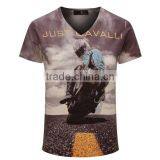 V Neck 3D Printed T-Shirt Men Brand Cotton Mens T Shirts Fashion 2016 Tops Teen Men's Clothing thumbnail-1