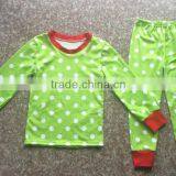 Kids Christmas Pajamas Green Polka Dots Pajamas Girls Fancy Pajama Sets thumbnail-1
