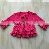 XF-281 Wholesale Baby Girl T-shirt Kids Long Sleeve Tees Children Casual Clothes Rose Red Tops Baby Fashion Shirts Girl Clothes thumbnail-1