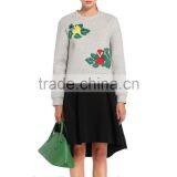 High Quality Flower Embroidery Crewneck Sweatshirts for Women Clothing thumbnail-1