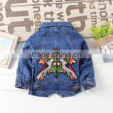 Wholesale Hot Sale Flower Pattern Girls Kids Denim Jacket thumbnail-2