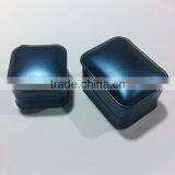 Sapphire Blue Leather Jewelry Box Double Ring and Pandent Packing