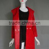 2016 Factory Direct Wholesale Fashion Lady's Bright Red Lamb Shearing Fur Jacket Long Warm Real Cashmere Parka thumbnail-6