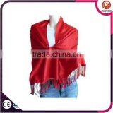 Wholesale Tartan Woven Cheap Cotton Scarf Plain Color Shawl in Stock thumbnail-1