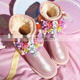 Aidocrystal Fashion Cute DIY Pink Color Flower Shoes China Cheap Winter Women Boots thumbnail-2