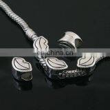 Hot !! Fashion Popular 10 x 7 mm European Lip Charm Beads Custom Metal Logo Beads thumbnail-1