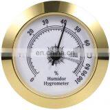 HQS006 Gold 2 Inch Diameter Round Metal Cigar Hygrometer Electronic Hygrometer Cigar Accessories for Cigar Humidor Factory Price thumbnail-1