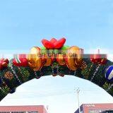 Popular Xmas Lighting Decoration Holiday Colorful Archway LED Inflatable Christmas Arch With Bell thumbnail-5