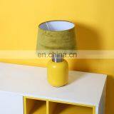 Japan Modern Matt Yellow Ceramic Base Custom Cheap Bedside Unique Desk Lamps for Hotel Home thumbnail-3