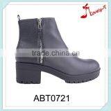 Hot Selling Woman Wholesale Best Price Two Zippers Mid Heel Anti Slip Ankle Boots thumbnail-1