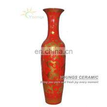 Jingdezhen Large China Red Ceramic Porcelain Dragon Flower Vases