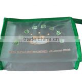 Messenger bag Plastic Bag for office stationery document bag pencil case green zipper lock top