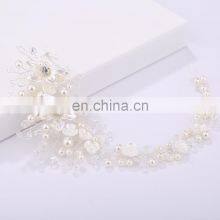 Flower Headwear Wedding Headband for Bride Crystal Pearls Women Tiara Bridal Headpieces Hair Jewelry Accessories thumbnail-5