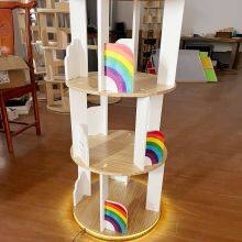 Solid Wood Rotating Bookshelf 360° Spinning Bookcase Tower Bamboo Bookcace Bookcase Bookshelf Storage Shelves Wooden Bookcase thumbnail-5