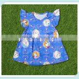 Latest Style Frozen Elsa Print Girls Summer Dresses Flutter Sleeve Dress for Baby Girl Childrens Boutique Clothing Dress thumbnail-4