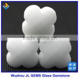 Hot Sale Four Leaf Flower Milk white Crystal Glass Gemstone