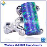9*18 MM Opal and AAA CZ Ring Fashion 925 Sterling Silver Jewelry In Hot Sale thumbnail-1