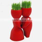 Double Red Lovers Ceramic Pot Head Doll thumbnail-2
