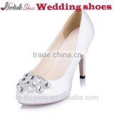 Wholesale White Wedding Shoes Middle Heel Ladies Shoes Low Shoe Factory China thumbnail-1