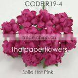 Magenta Hot Pink, Small Handmade Mulberry Paper Flower, Wedding Party, Scrap-booking Crafts, Wholesale thumbnail-1