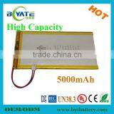 High quality factory price 3.7v 5000mah li-polymer battery rechargeable lithium ion battery