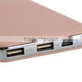 2016 High Quality Leather Surface Power Bank 12000mAh/10000mAh Slim Polymer Battery Charger thumbnail-1