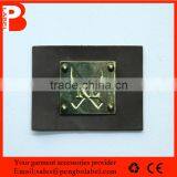 CMYK Printing Branded Metal Leather Badge Patch Accept Size and Logo Customized