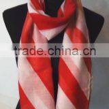 100% Polyester Large Chevron Print Scarf With Fringe thumbnail-1