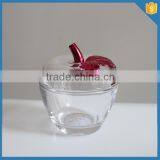 Glass Antique Apple Shaped Candy Jars With Electroplated Lid