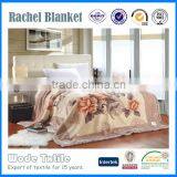 2016 Hot Sale King Size Super Thick and Warm Flower Printed Polyester Rachel Blanket