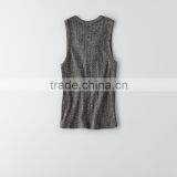 Fashion Lace up Front Crop Top White Racer Style Crop Top thumbnail-3