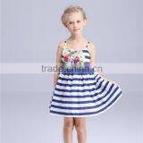 2016 New Arrival Flower Stripe Girls Frock Patterns thumbnail-1