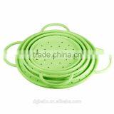 Collapsible Silicone Colander Green Kitchen Foldable Strainer thumbnail-3