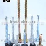 Galvanized zinc hex Tek screw with PVC/EPDM rubber