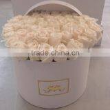 Luxury Empty Cardboard Flower White Gift Box With Handle