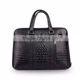 Luxury custom crocodile pattern genuine leather briefcase leather bag for business man