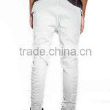 Grey Biker JOGGERS Man Pants Moto Jogger Pants Gym Pants (lotbike076) thumbnail-3