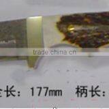 Custom Handmade Forged Blade Damascus Hunting Knife/Brass Guard and Bolster, Fiber & Brass Spacer Horn thumbnail-2