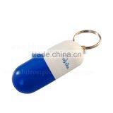 Small Plastic Capsule Shaped Pill Box Keychain thumbnail-2