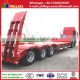 Heavy Duty Tri-axle 60 Ton Low Flatbed Semi Trailer/ Low Bed Truck Trailer for Excavator Transportation thumbnail-6