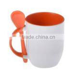 Sublimation Blanks Printable Mug With Spoon Sublimation White Mug (M-SF) thumbnail-4