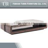 Wooden Base Travertine Top Side Table With Ebony Base thumbnail-2