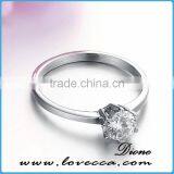 New Model 316L Surgical Stainless Steel Wedding Rings With Clear Cz Diamond thumbnail-3