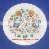 Marble Plate, Stone Inlay Plaque, Inlaid Marble Plate thumbnail-1