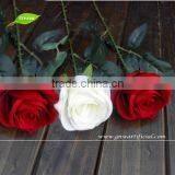 GNW FLS09 Artificial Flowers Wholesale White Color Real Touch Silk Flower Rose Party Decoration thumbnail-2