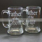 380ml 12oz Glass Etched Beer Mug thumbnail-1